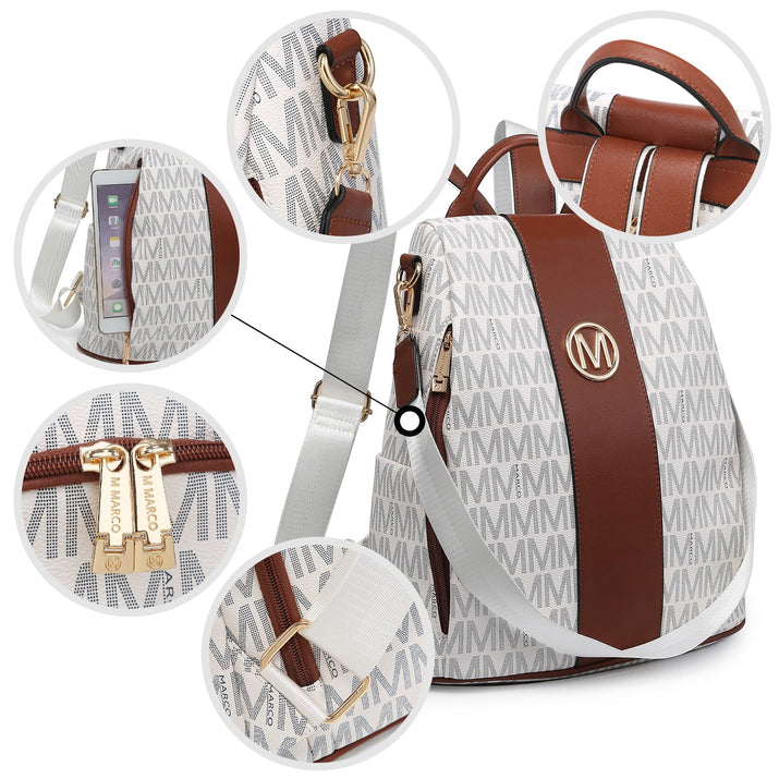 Woman Fashion Backpacks Handbags Anti-Theft Travel School Bags Shoulder Purse Wallet Set 2Pcs