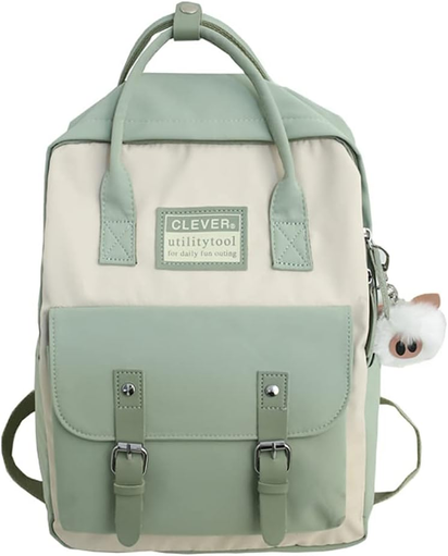 Aesthetic Backpack Cute Kawaii Backpack for School Backpack Cute Aesthetic (Light Green)