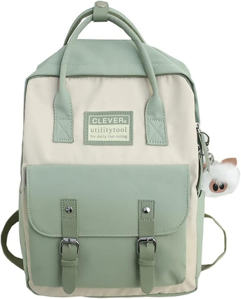 Aesthetic Backpack Cute Kawaii Backpack for School Backpack Cute Aesthetic (Light Green)