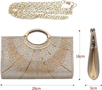 Clutch Purses for Women Rhinestone Evening Bag Wedding Party Cocktail Purses Handbags,Gold.